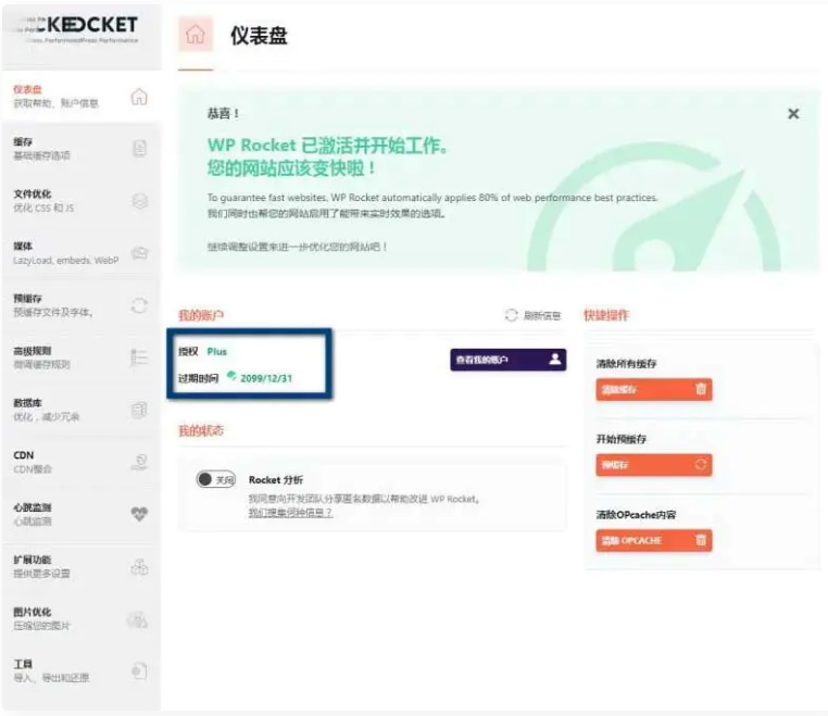 WP Rocket 3.10.1 去广告已授权 安装即为增强版插图