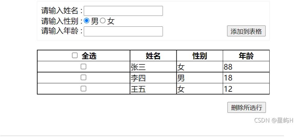 js实现添加删除表格操作