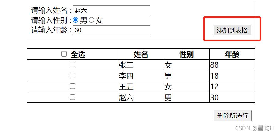 js实现添加删除表格操作