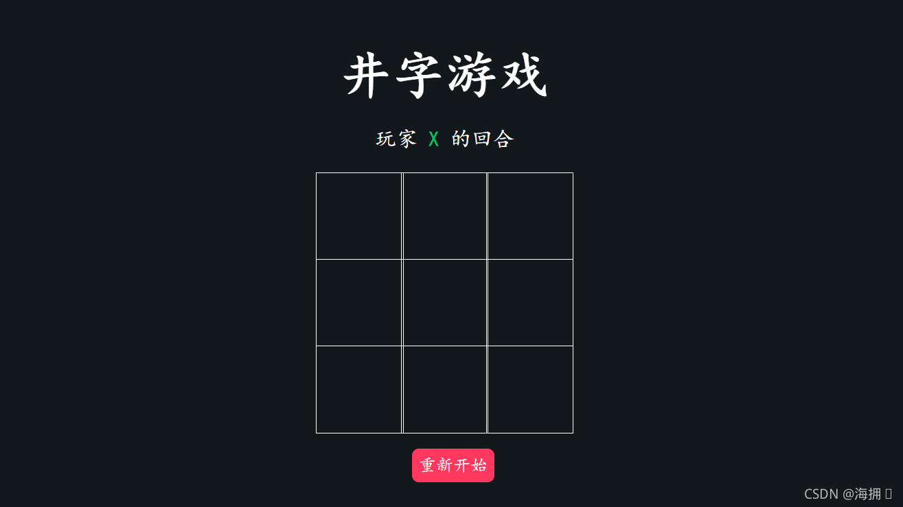 HTML+CSS+JavaScript创建一个简单的井字游戏