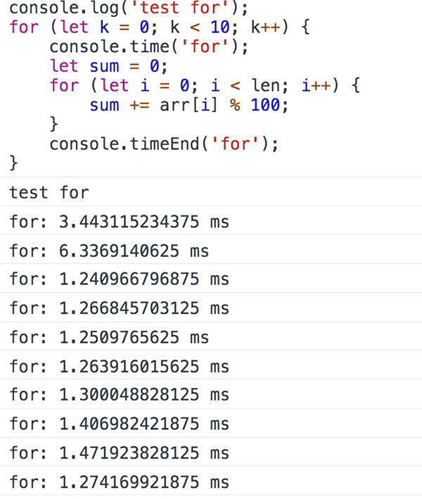 详解JS中你不知道的各种循环测速
