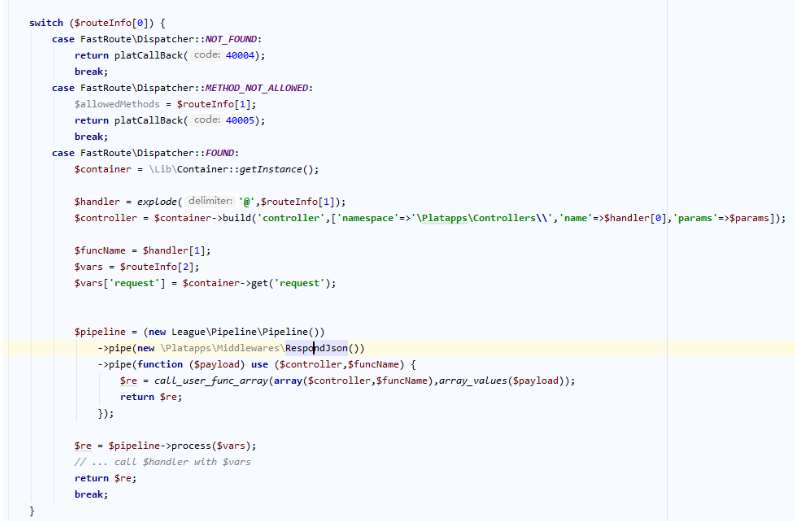 PHP Pipeline 实现中间件的示例代码