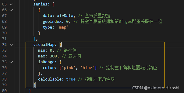 Javascript Echarts空气质量地图效果详解