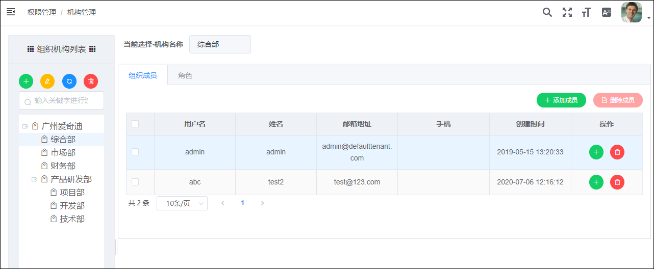 Vue Element前端应用开发之组织机构和角色管理