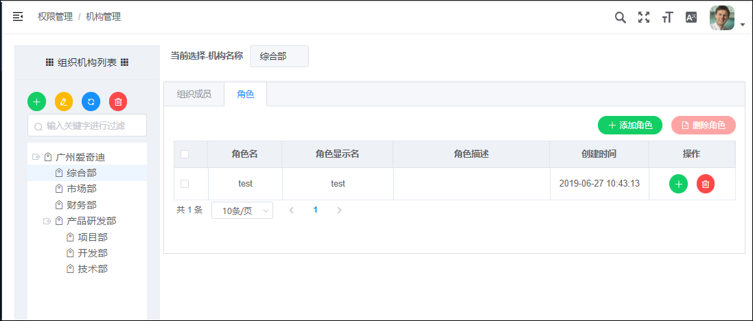 Vue Element前端应用开发之组织机构和角色管理