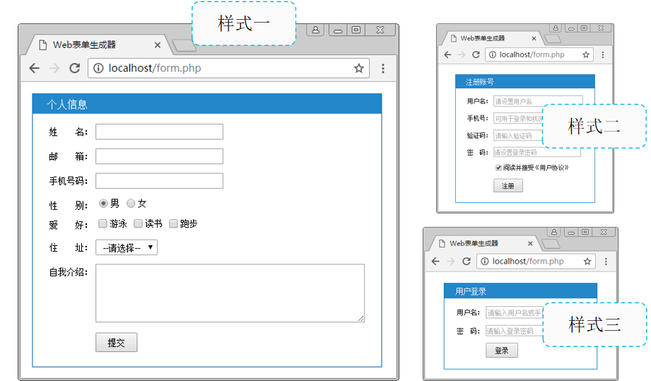 PHP Web表单生成器案例分析