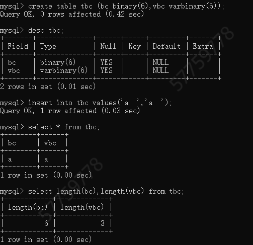 MySQL 5.7常见数据类型