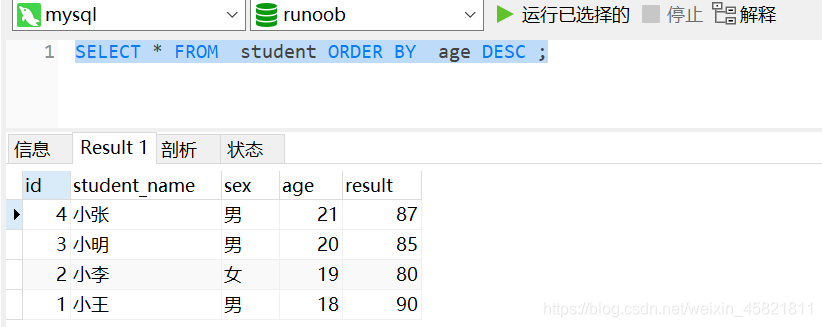 MySQL 聚合函数排序