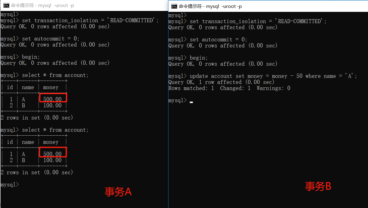 mysql的事务，隔离级别和锁用法实例分析