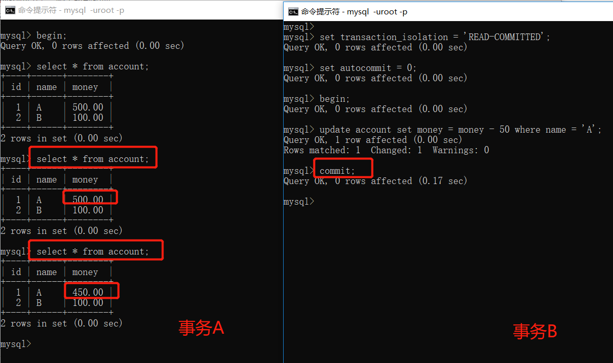 mysql的事务，隔离级别和锁用法实例分析