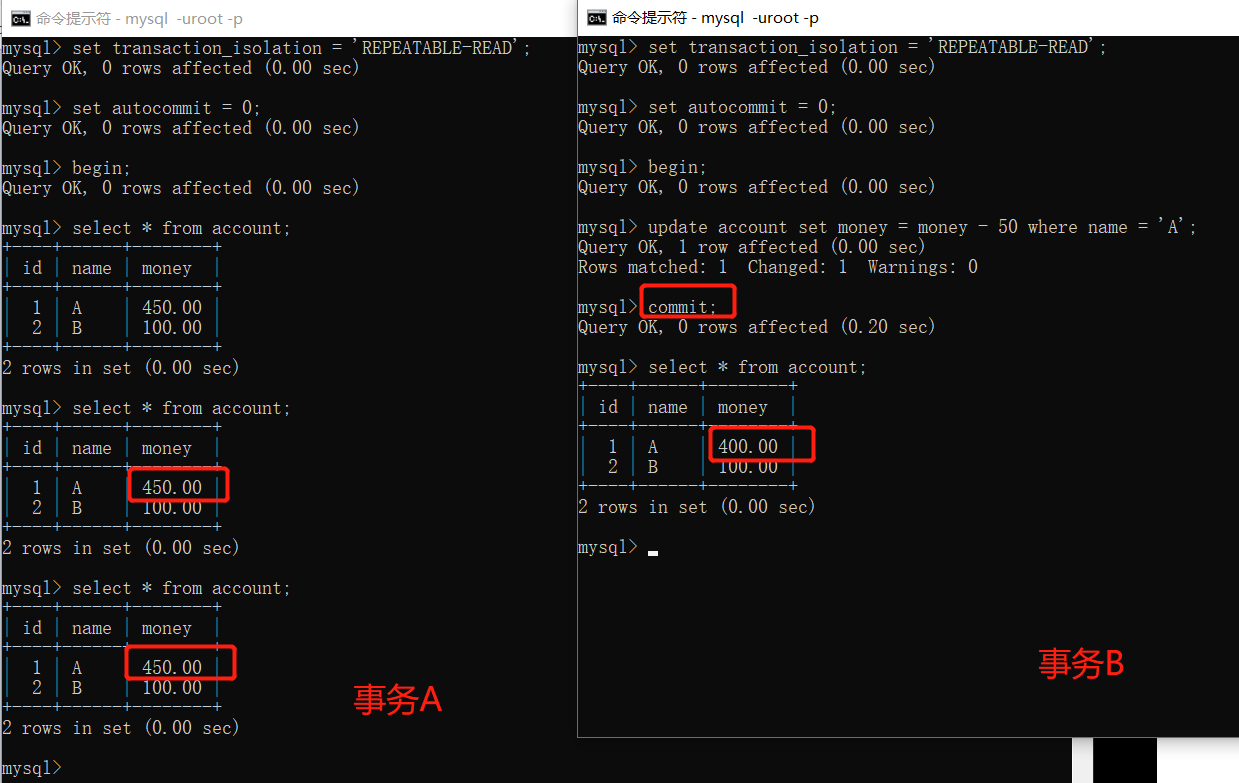 mysql的事务，隔离级别和锁用法实例分析