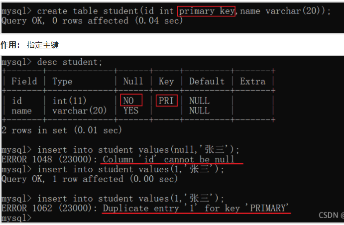 MySQL 数据库的约束及数据表的设计原理