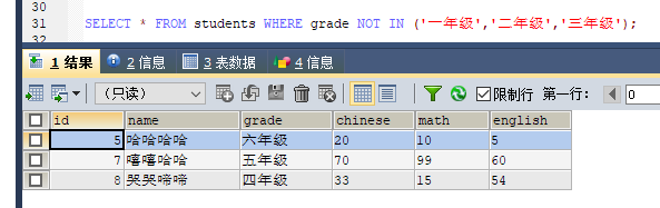 MySQL 详细单表增删改查crud语句