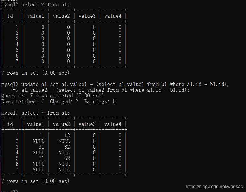 Mysql、Oracle中常用的多表修改语句总结