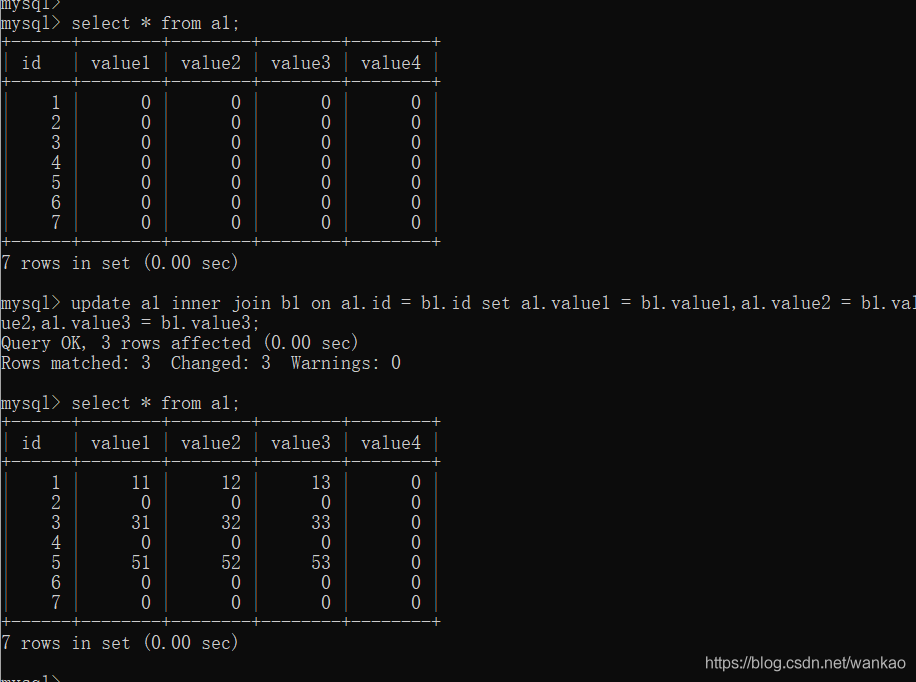 Mysql、Oracle中常用的多表修改语句总结