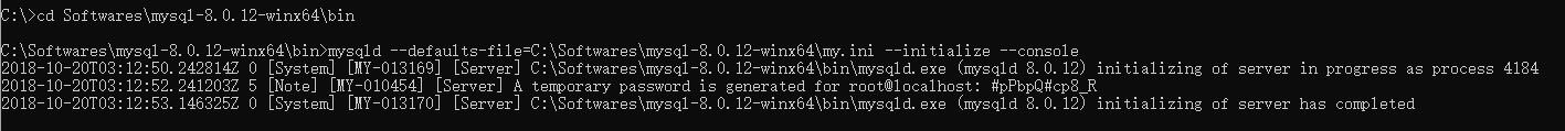 Windows10 mysql 8.0.12 非安装版配置启动方法
