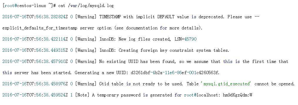 CentOS 7下使用RPM安装mysql5.7.13