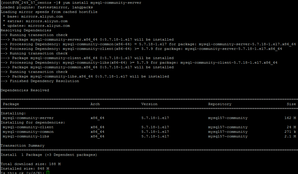 Linux下MySQL5.7.18 yum方式从卸载到安装过程图解