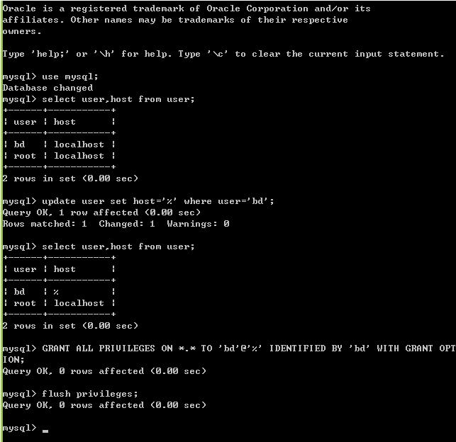 mysql 开放外网访问权限的方法