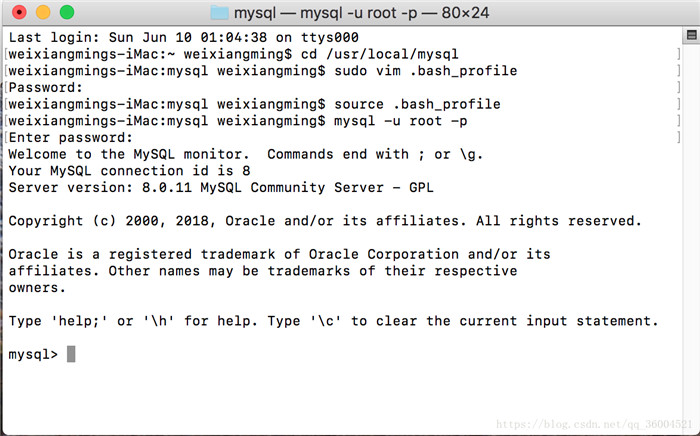 mysql 8.0.11 macos10.13安装配置方法图文教程