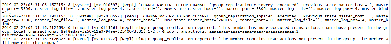 MySQL 8.0.15配置MGR单主多从的方法