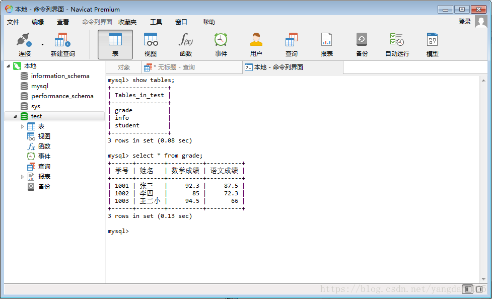 Navicat Premium操作MySQL数据库(执行sql语句)