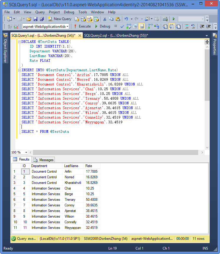 SqlServer2012中LEAD函数简单分析