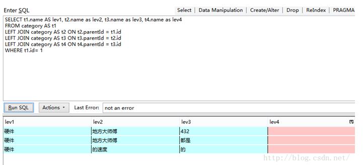 SQL 双亲节点查找所有子节点的实现方法