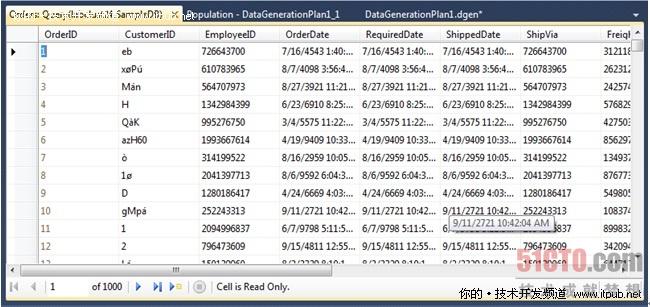 如何使用Visual Studio 2010在数据库中生成随机测试数据