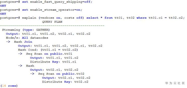 详解GaussDB(DWS) explain分布式执行计划的示例