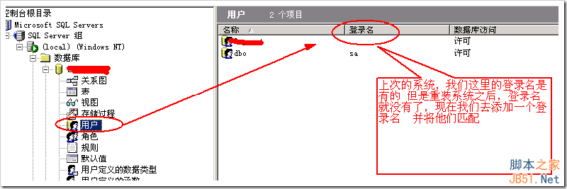 如何恢复数据库的账号 登录名/用户名等